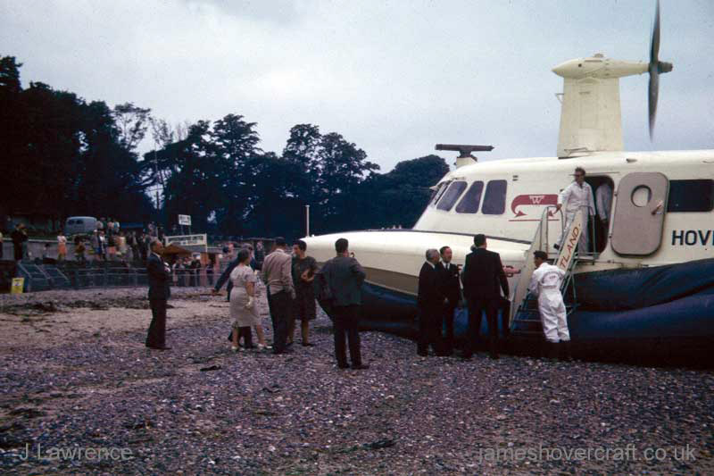 The SRN2 with Hovertransport - Inside - embarkation (Pat Lawrence).